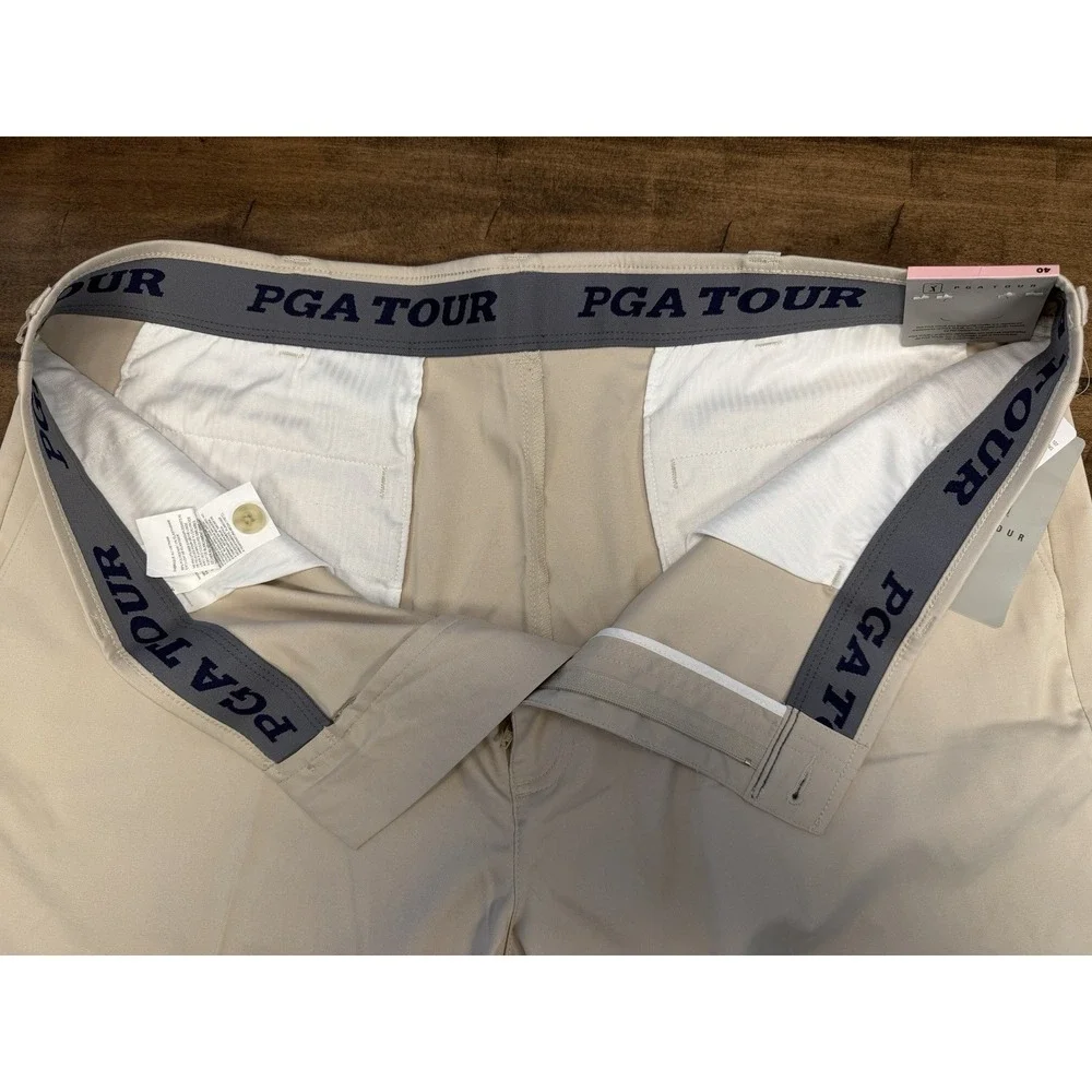 Men's PGA Tour Performance Golf Shorts, Size 40, Beige ,‎ NEW W/TAGS